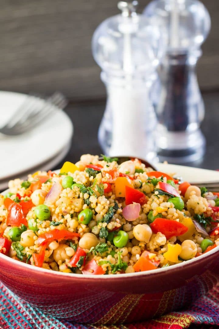Moroccan Spiced Vegetable Couscous by Erren's Kitchen 11 peppadew Moroccan Spiced Couscous3 e1510601980288