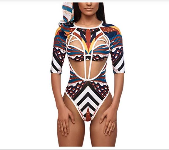20 African Tribal Bathing Suits On Amazon for Under $20 7 Fanteecy Women's Ruffled shoulders Bathing suits