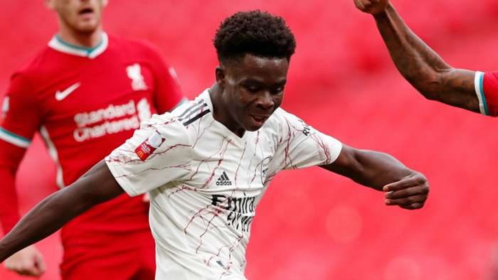 African soccer player Bukayo Saka