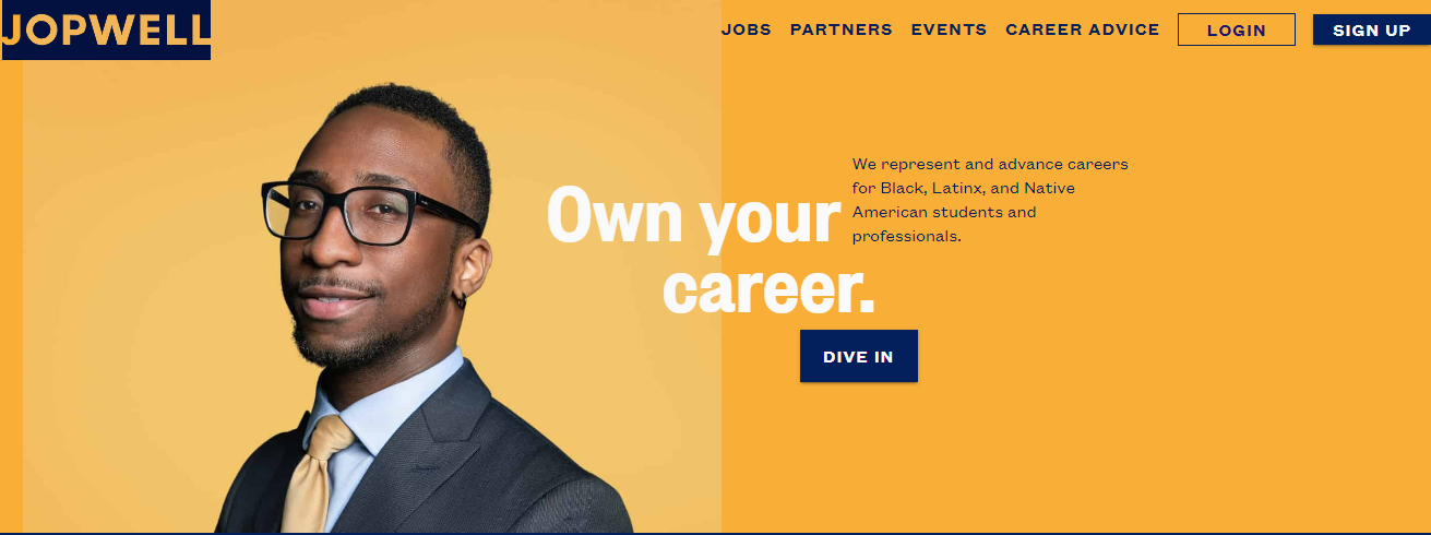 Homepage of jopwell.com