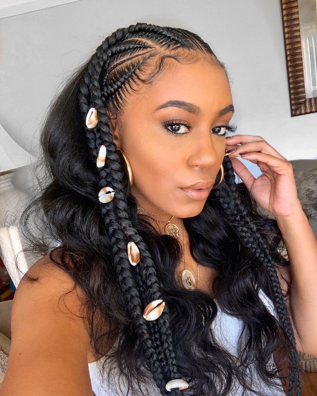 2 french braids for black women