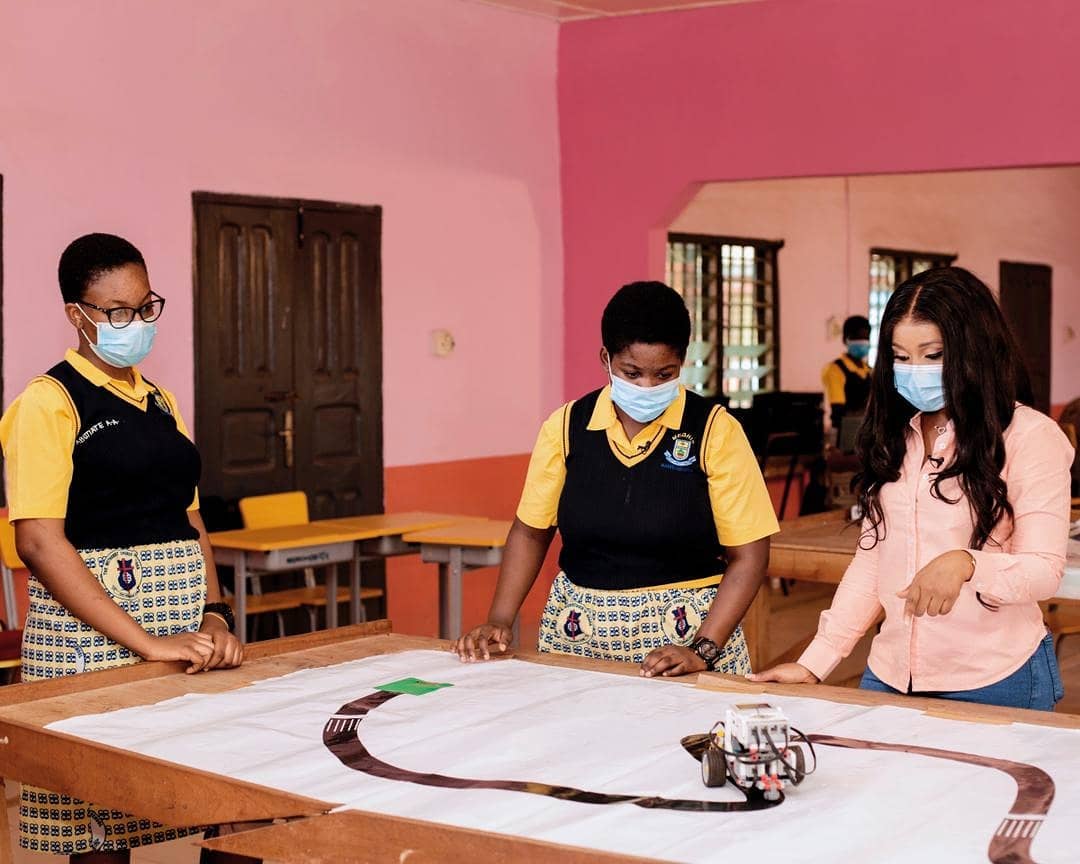 Image showing students of Methodist Girls Senior High School who won the Cyber Robotics and Coding Competition Image showing students of Methodist Girls Senior High School who won the Cyber Robotics and Coding Competition