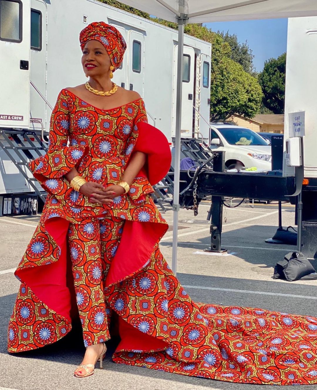 Claude Kameni designed Jeniffer Lewis's wedding dress