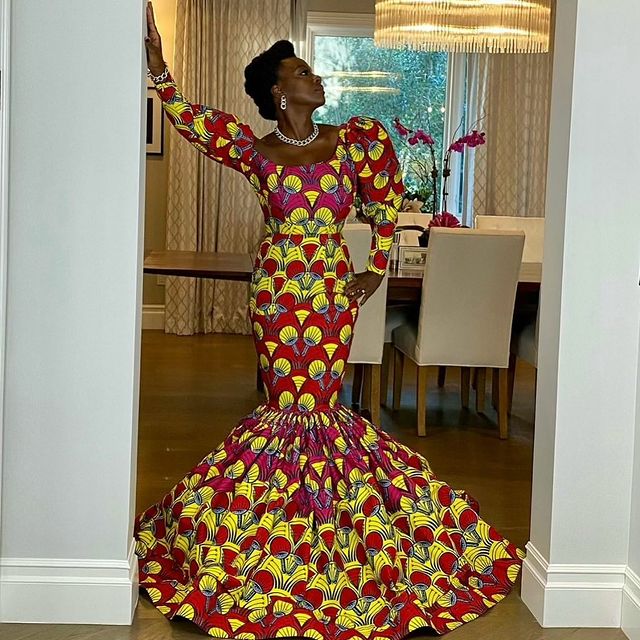 The African Designer Claude Kameni's creation that was showcased at the Golden Globes