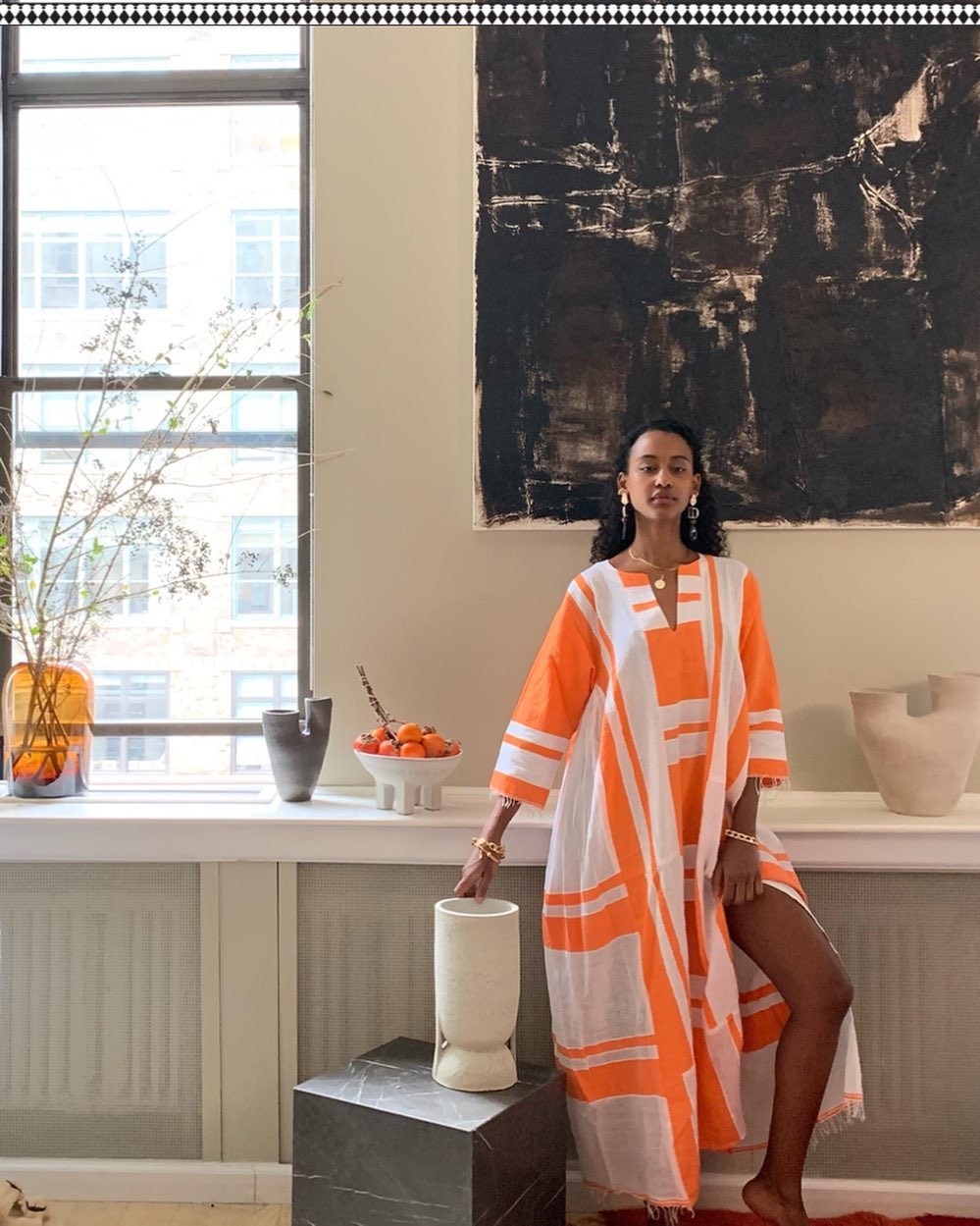 Sunny orange creation from the African designer Liya Kebede