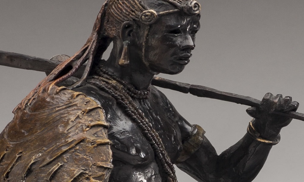 Bronze African Hunter Sculpture