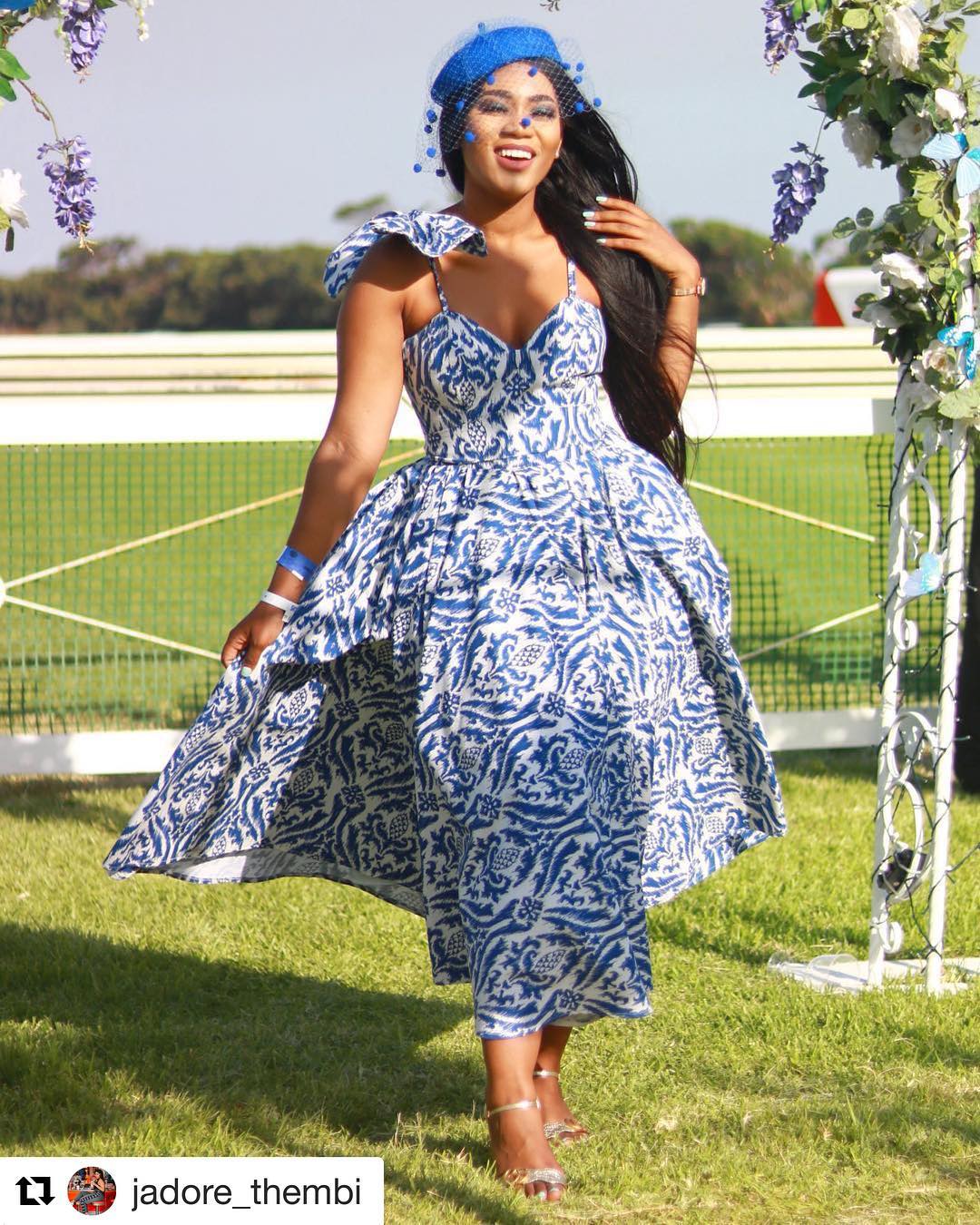 A sunny day out in Implant ZA's stylish royal blue gown