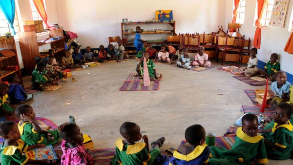 Childen learning in pre-primary school as part of educational development Childen learning in pre-primary school as part of educational development