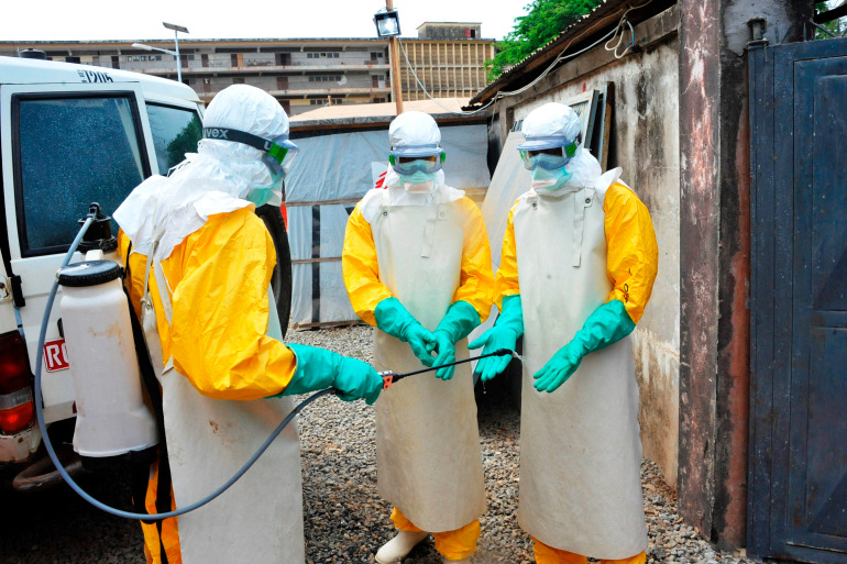 Health workers trying to help contain Ebola virus