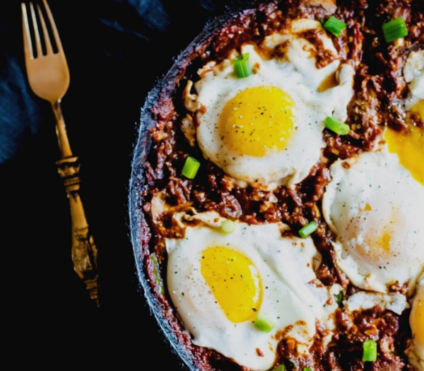 Vegetable Shakshuka (Eggs in Hell) by A Cookie Named Desire