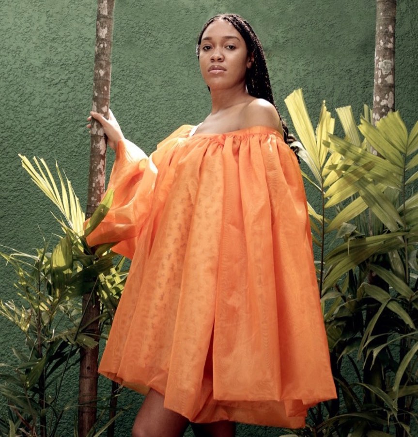 Contemporary looks- a Frou Frou orange dress