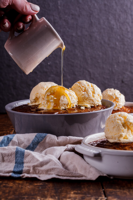 South African Malva Pudding W/ Easy Frozen Custard By Simply Delicious Food