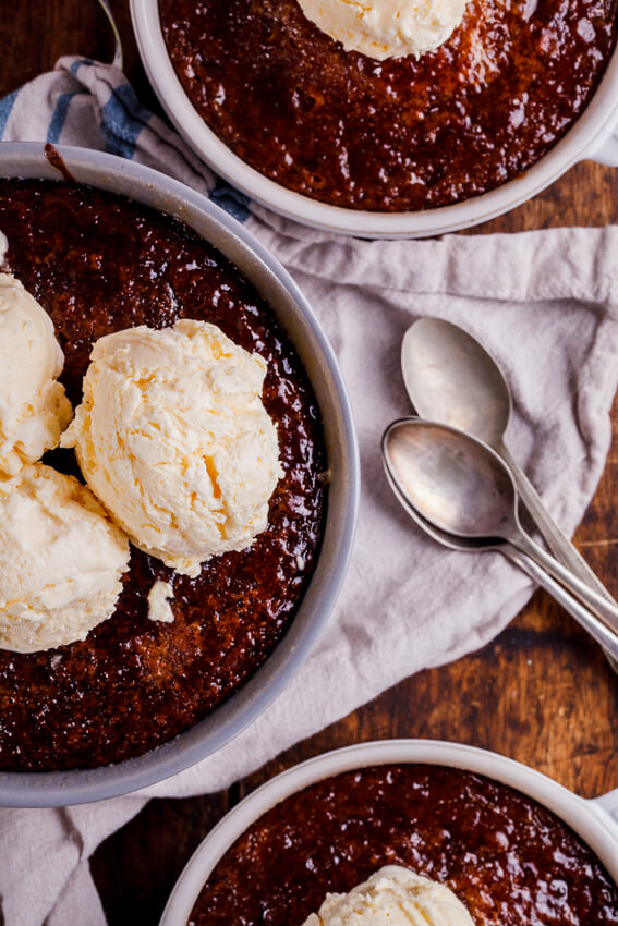 South African Malva Pudding W/ Easy Frozen Custard By Simply Delicious Food