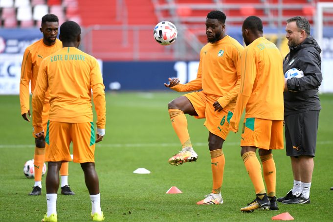 Team Ivory Coast during a training session