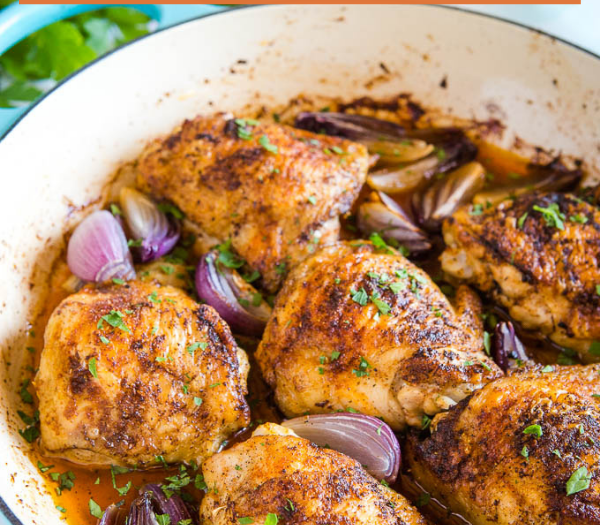 African Chicken Harissa with Mint Yogurt Sauce By The Busy Baker