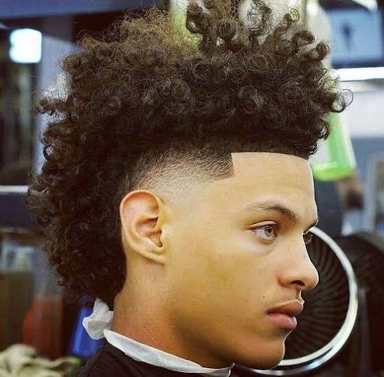 Black frohawk hairstyle