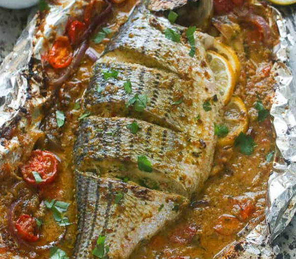 Whole Baked Sea Bass By African Bites