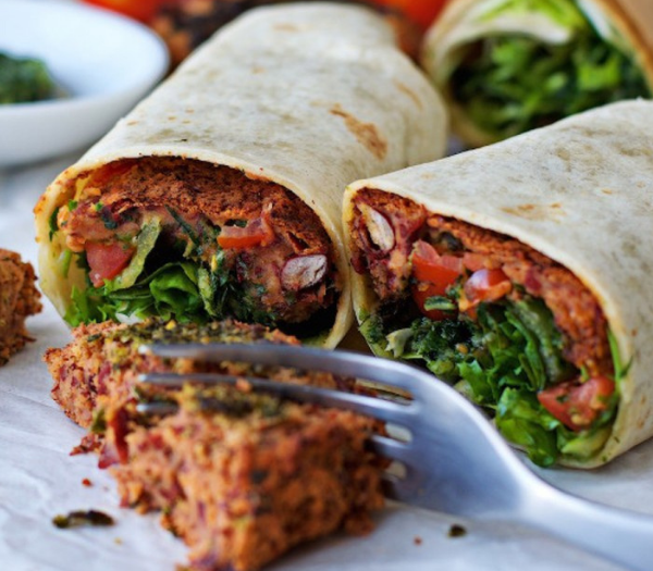 Red Bean Patty Wraps With North African Chermoula By One Green Planet