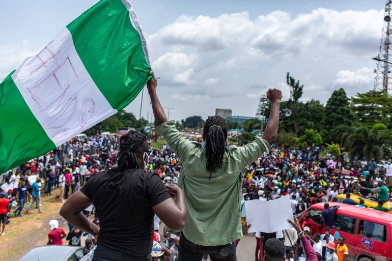 Nigerian youths protesting