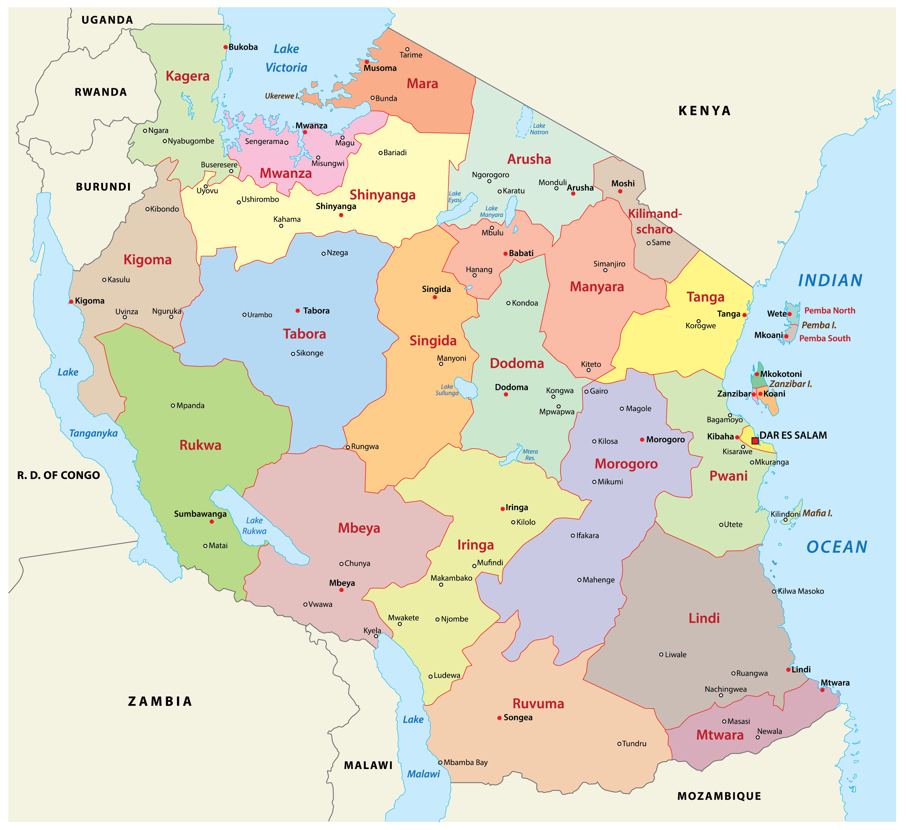 Map of Tanzania