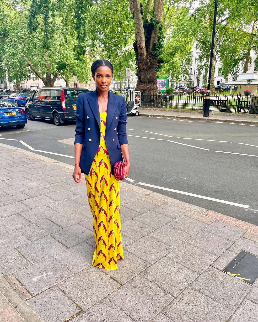Agbani Darego showing off her African print (Photo credit: @agbanidarego/Instagram)
