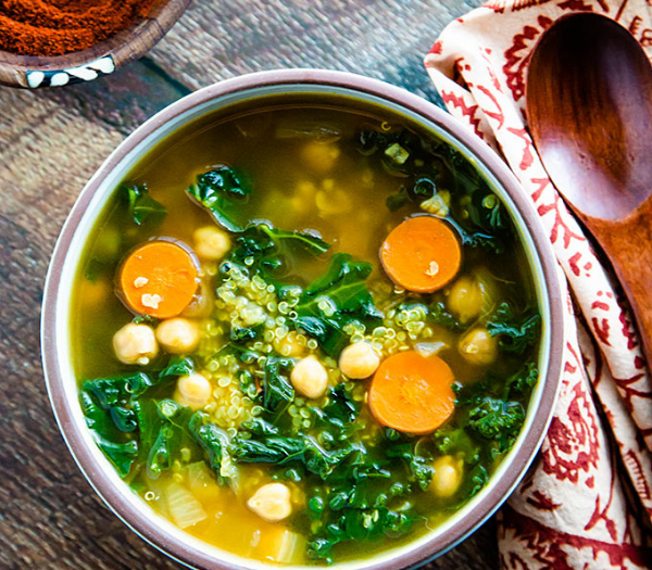 North African Chickpea and Kale Soup By Fat Free Vegan