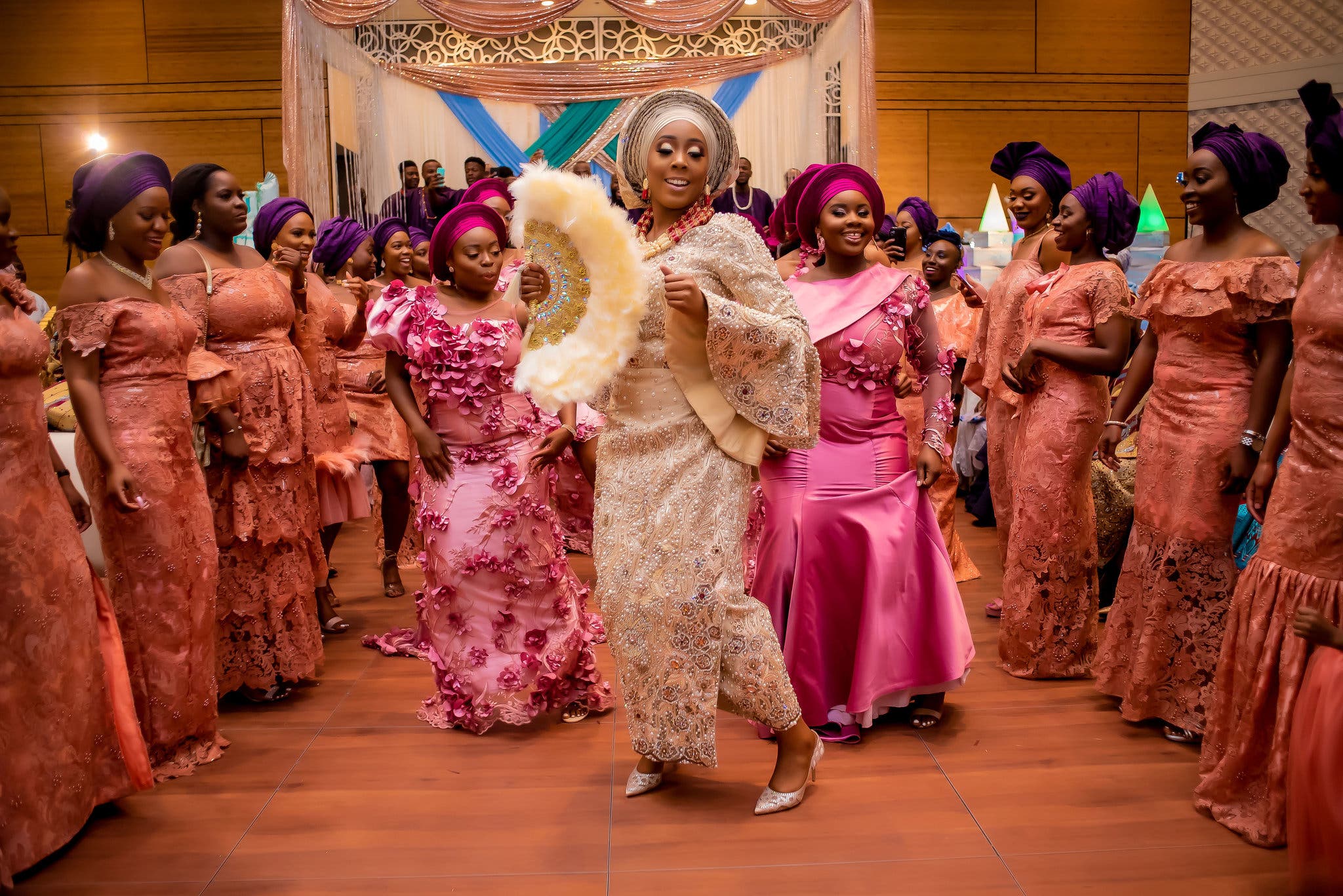 A Yoruba bride and her entourage