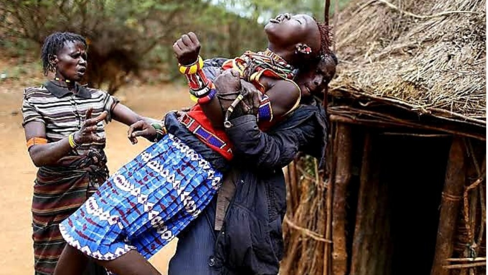 A Latuka bride being kidnapped is one of the shocking bridal traditions in Africa