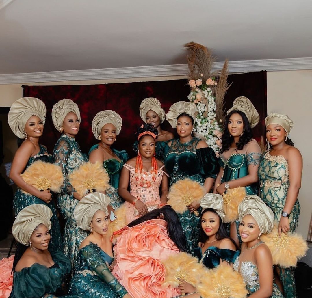 An Igbo bride with her entourage