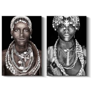 Pi Art Afro Art Black and White Canvas Wall Art Paintings Pictures Wall Decor