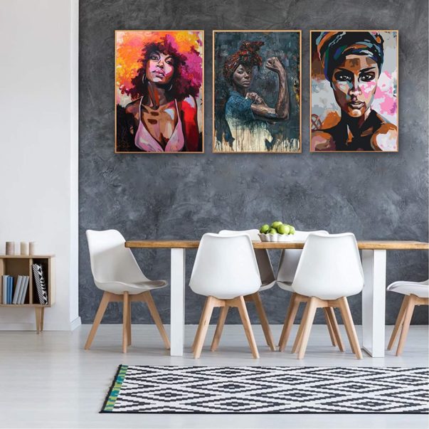 African Black Woman Painting/Afro Woman Painting On Canvas