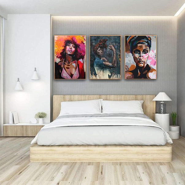 African Black Woman Painting/Afro Woman Painting On Canvas
