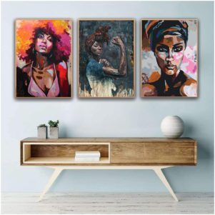African Black Woman Painting/Afro Woman Painting On Canvas