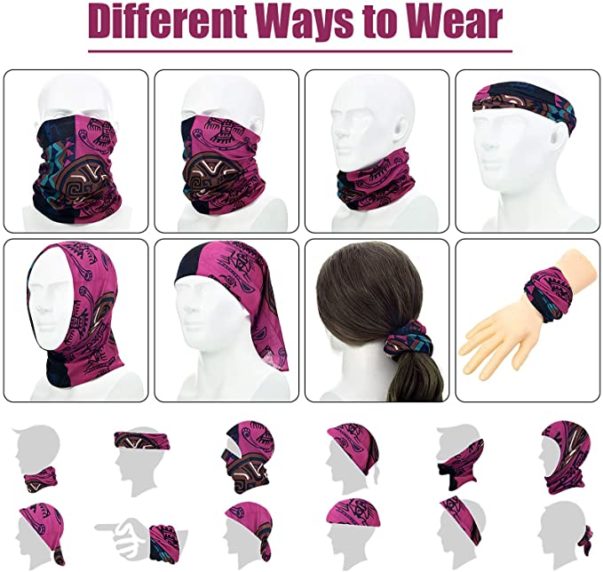 SATINIOR 8 Pieces African Face Cover Bandanas
