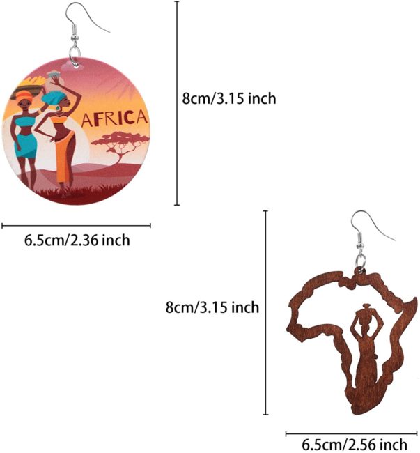 12 Pairs African Women Ethnic Style Dangle Earring