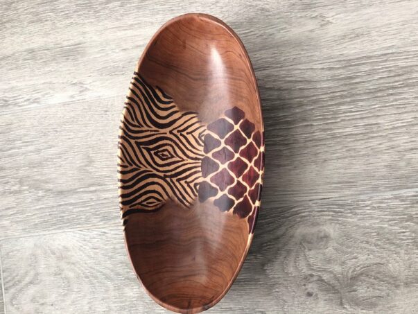 Kenyan Handmade Decorative Wooden Bowls with Mixed African Designs for Display Jewellery Holder Home Decor Unique African Giftset