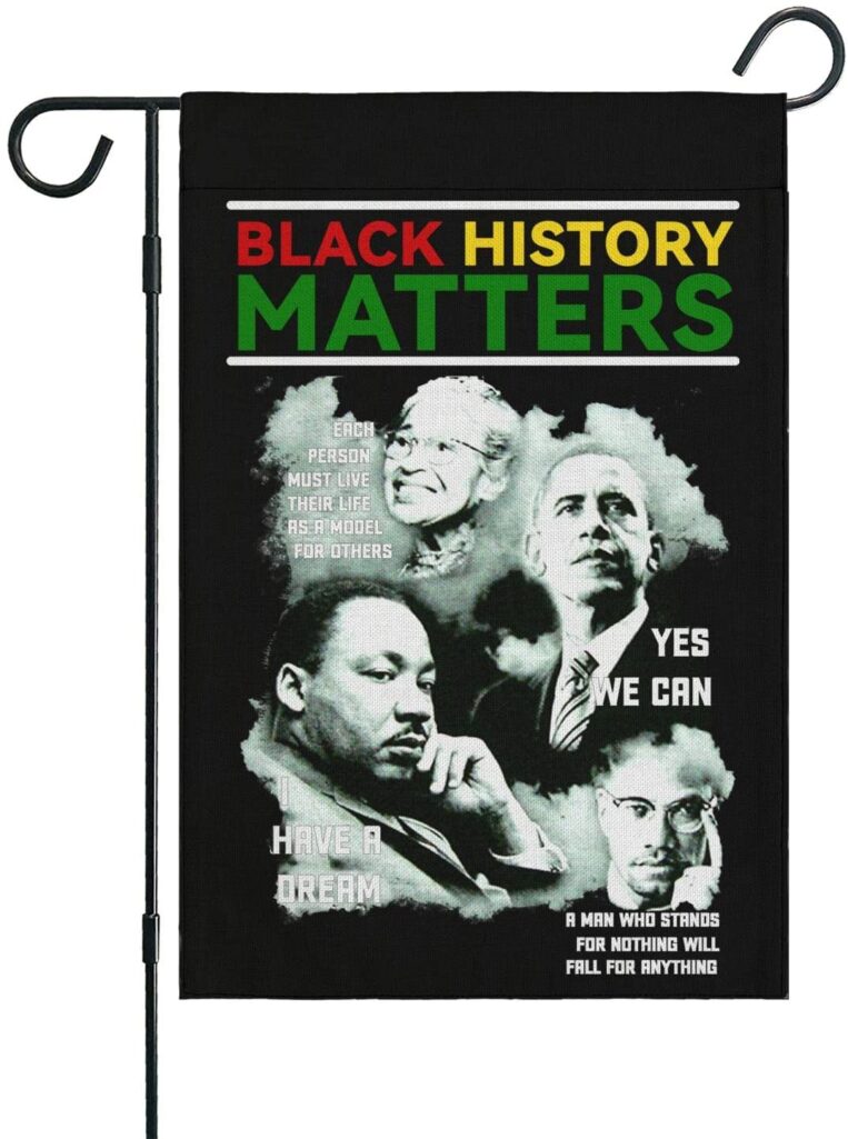 Black History Month Garden Flag Black History Matters Small Sign Vertical Double Sided for Porch Yard Lawn Mailbox Decorations 12.5x18 Inch