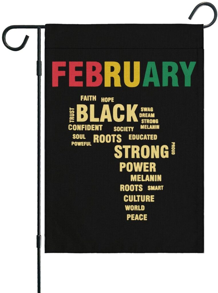 Zrkmh Black History Month Garden Flag,Burlap Yard Flag Double Sided,Holiday Rustic Farmhouse Outdoor Personalized Decoration 12.5''x18''