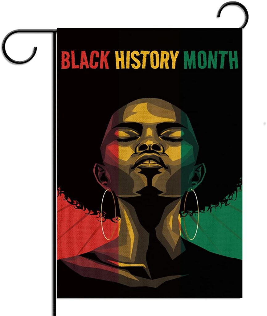 Jiudungs Black History Month Garden Flag 12.5x18'' Double Sided Black History Month Decoration Afro American Country Celebration Holiday Decoration