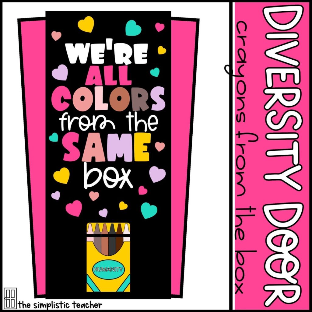 DIVERSITY DOOR Decor- Classroom Bulletin Board- Back to School Door Set- MLK Decoration- Bulletin Board Letters -Bulletin Board Ideas