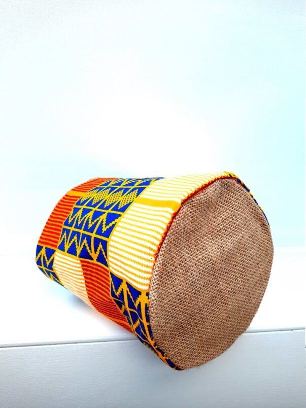 African Print Hessian Pot Plant Cover