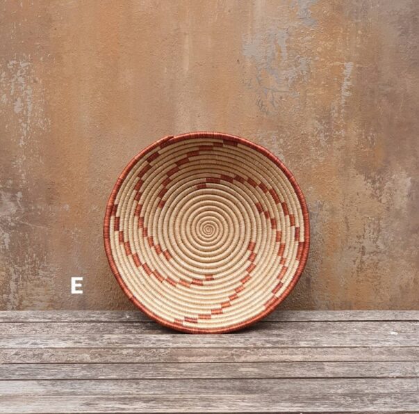 Rwandan sisal basket bowl