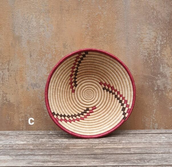Rwandan sisal basket bowl
