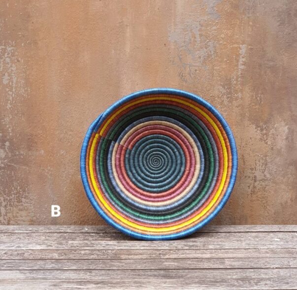 Rwandan sisal basket bowl