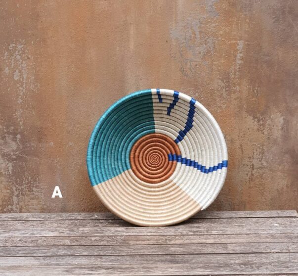 Rwandan sisal basket bowl