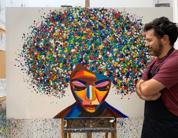 Black Pop Art Canvas, Abstract Black Woman Art, Black Pop Culture Art, African Woman Wall Art, Black Woman Wall Art, Black Brush Stroke Art