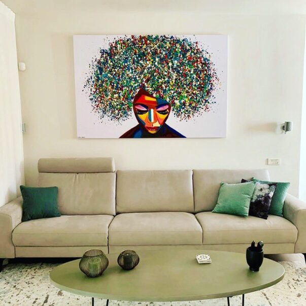 Black Pop Art Canvas, Abstract Black Woman Art, Black Pop Culture Art, African Woman Wall Art, Black Woman Wall Art, Black Brush Stroke Art