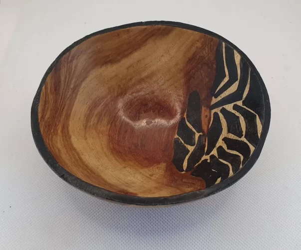 Handmade decorative African wooden round bowl