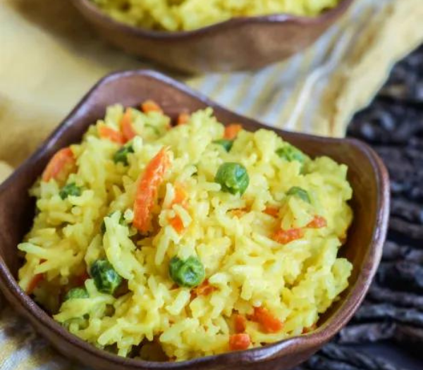 Wali Wa Junde Na Karoit (Tanzanian Coconut Rice with Peas and Carrots) By Tara’s Multicultural Table