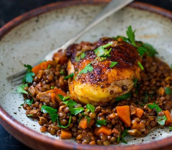 Berbere Chicken with Ethiopian Lentils By Feasting At Home